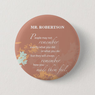 Badge Rond 5 Cm Fête des patrons Silhouettes de fleurs sauvages su