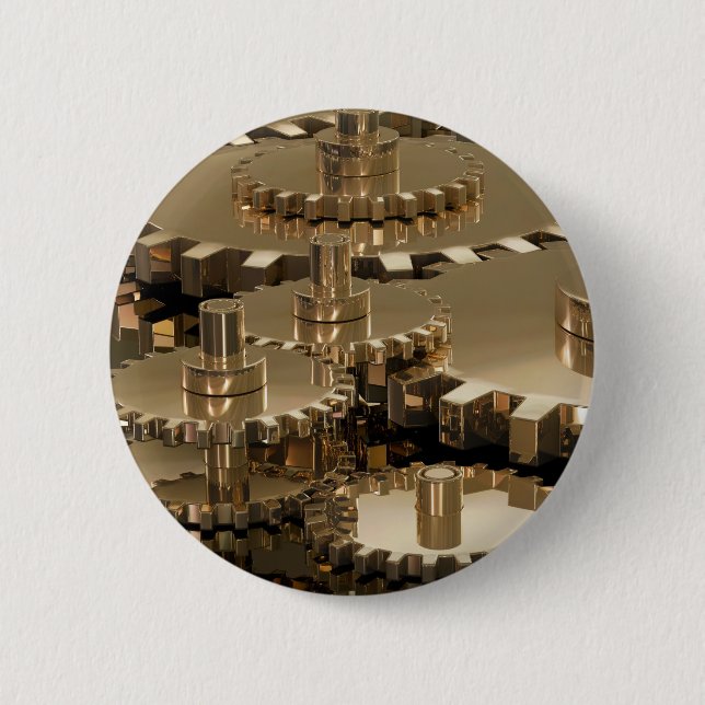 Badge Rond 5 Cm Fête des pères à l’engrenage (Devant)