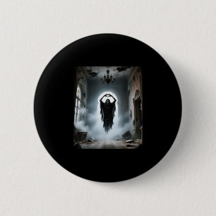 Badge Rond 5 Cm Fête des pères fantôme coeur mains horreur visage