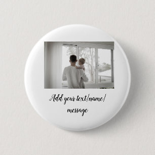 Badge Rond 5 Cm fête des pères fils père papa ajouter photo texte