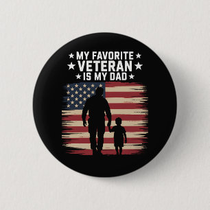 Badge Rond 5 Cm Fête des pères Jour des vétérans Papa fière