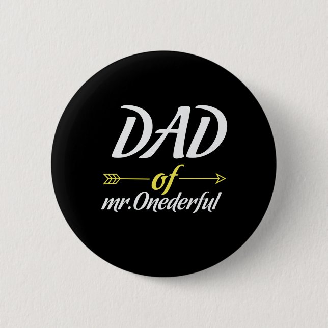 Badge Rond 5 Cm Fête des pères Papa De M. Onederful (Devant)