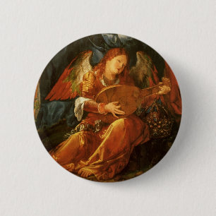 Badge Rond 5 Cm Fête des Rose Garlands Ange par Albrecht Durer