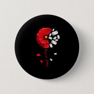 Badge Rond 5 Cm Fête des vétérans N'oublions jamais la fleur de pa