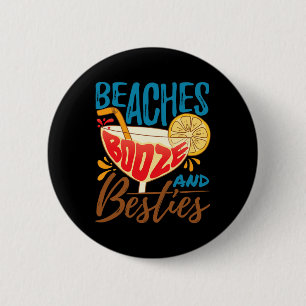 Badge Rond 5 Cm Fête d'île de célibataire de plage - Plages Alcool