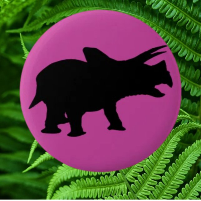 Badge Rond 5 Cm Fête dinosaure rose (Bring your dream party to life with our selection of quality Dinosaur themed party supplies )