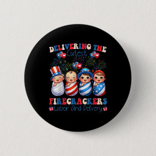 Badge Rond 5 Cm Fête du 4 juillet livraison de travail des pétards