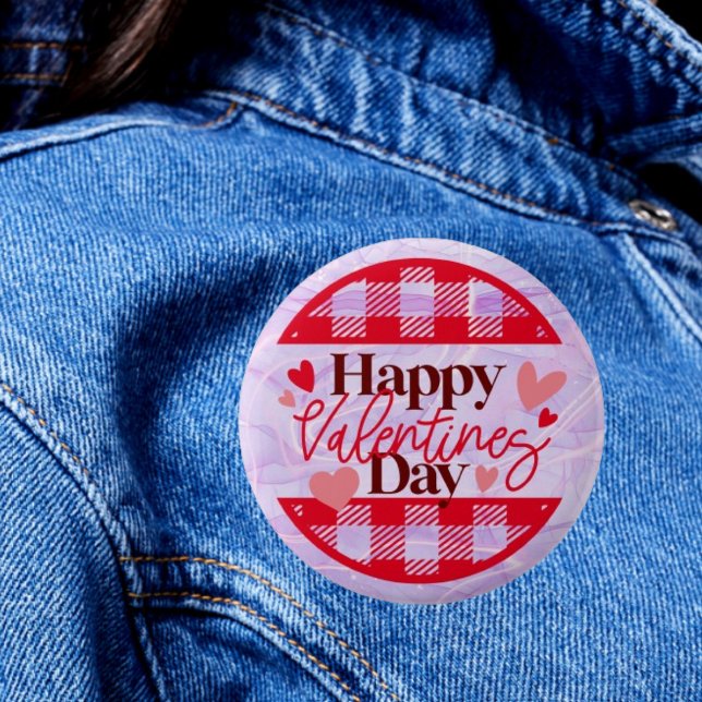 Badge Rond 5 Cm Fête du coeur : Bouton Joyeux Saint Valentin (Créateur téléchargé)