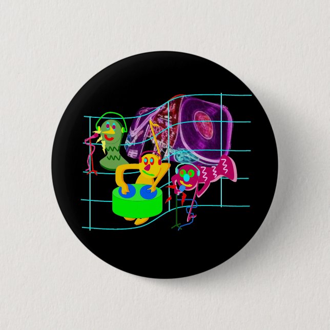 Badge Rond 5 Cm Fête du DJ (Devant)