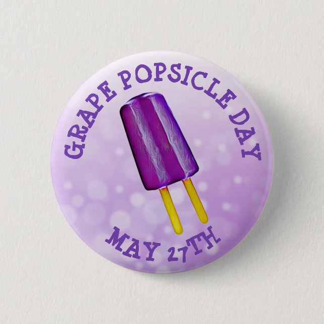Badge Rond 5 Cm Fête du Popsicle de raisin 27 mai Fête de la nourr (Devant)