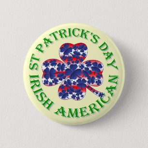 Badge Rond 5 Cm Fête irlandaise de la St Patrick américaine