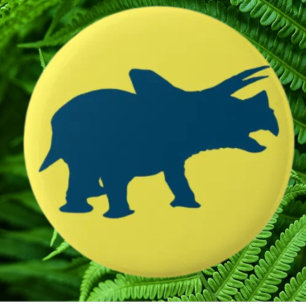 Badge Rond 5 Cm Fête joyeuse des dinosaures  Jaune