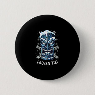 Badge Rond 5 Cm Fête Luau Hawaïenne Tiki Congelée Vacances d'Hiver