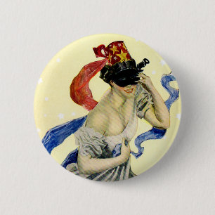 Badge Rond 5 Cm Fête masquée patriotique de la fête nationale amér