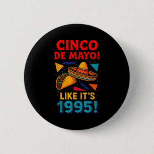Badge Rond 5 Cm Fête mexicaine rétro cinq mai