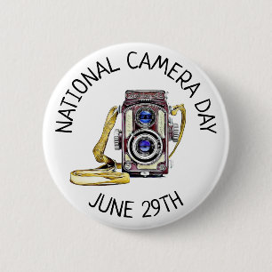 Badge Rond 5 Cm Fête nationale de la caméra 29 juin Fêtes Button