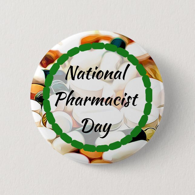 Badge Rond 5 Cm Fête nationale des pharmaciens 12 janvier (Devant)