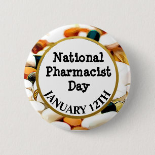 Badge Rond 5 Cm Fête nationale des pharmaciens 12 janvier