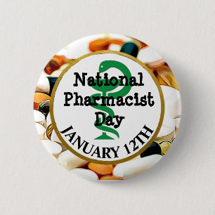 Badge Rond 5 Cm Fête nationale des pharmaciens 12 janvier