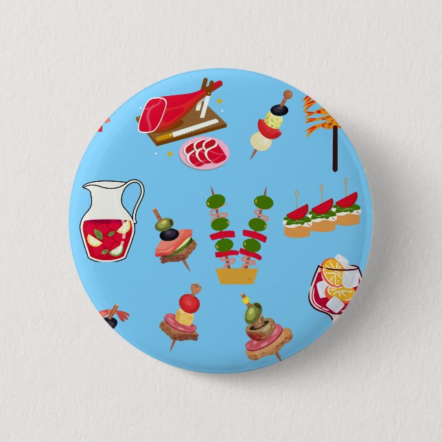 Badge Rond 5 Cm  Fête Tapas (Devant)