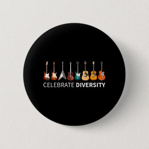 Badge Rond 5 Cm fêter la guitare de la diversité J'ai l'air de