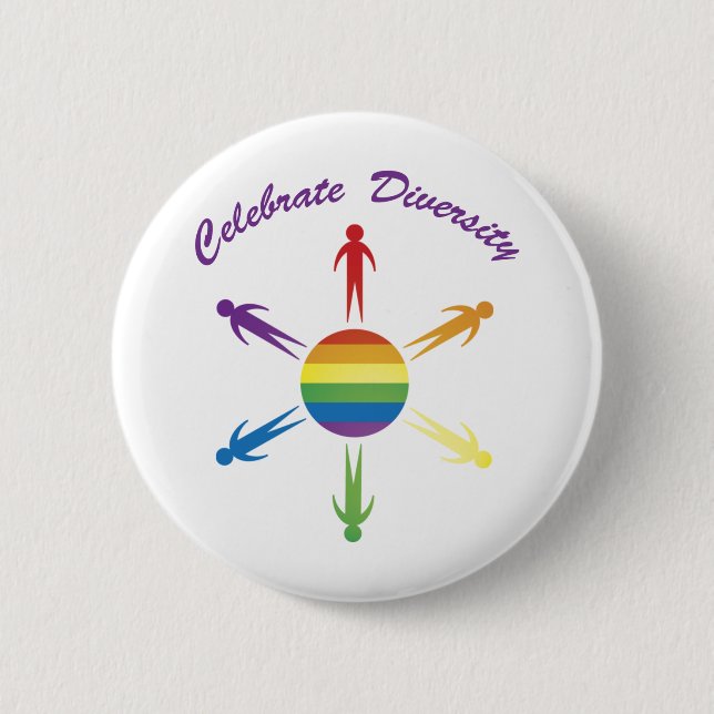 Badge Rond 5 Cm Fêter les boutons Cercle Diversité (Devant)