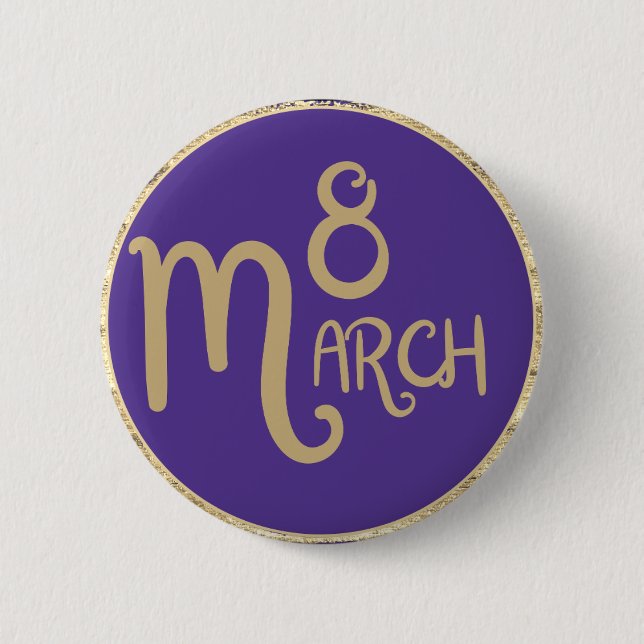 Badge Rond 5 Cm Fêtez la journée internationale de la femme 8 mars (Devant)