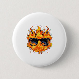 Badge Rond 5 Cm Feu Cool Et Flammes Gles _1