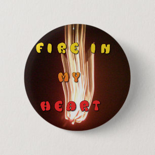 Badge Rond 5 Cm Feu dans mon coeur feux d'artifice lumineux Hakuna