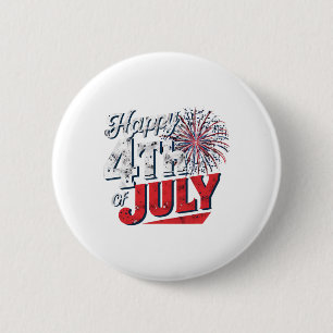 Badge Rond 5 Cm Feu d'artifice de l'indépendance 4 juillet américa