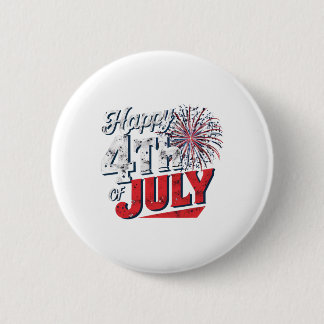 Badge Rond 5 Cm Feu d'artifice de l'indépendance 4 juillet américa