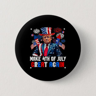 Badge Rond 5 Cm Feu d'artifice patriotique de Donald Trump pour le