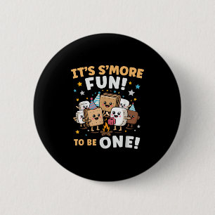Badge Rond 5 Cm Feu de Campagne Anniversaire Marshmallow Son Plus 