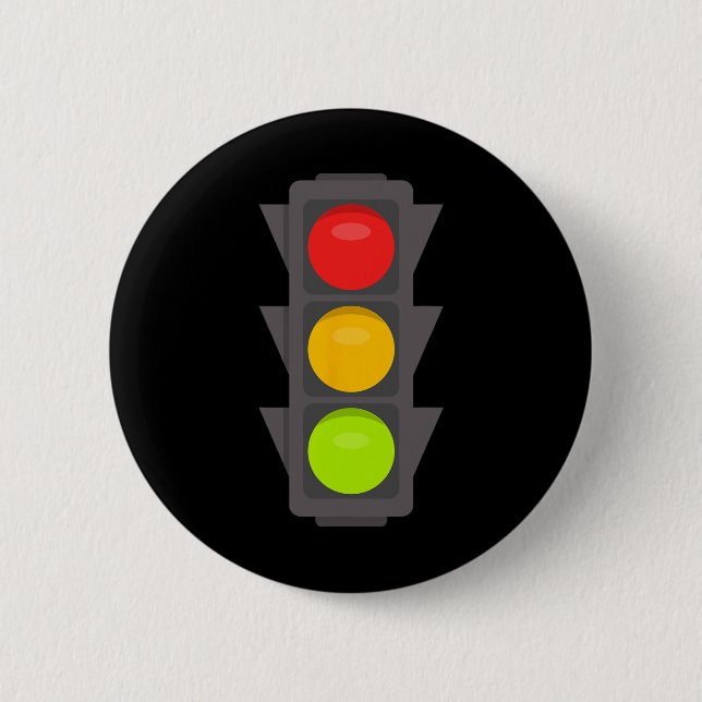 Badge Rond 5 Cm Feu de circulation Halloween Costume Stop Go Red Y (Devant)