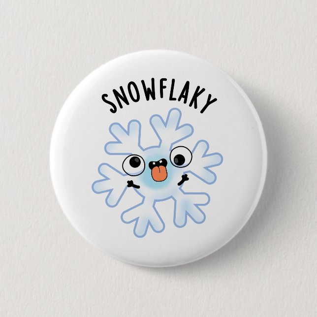 Badge Rond 5 Cm Feu de neige amusant Flake Pun de neige (Devant)