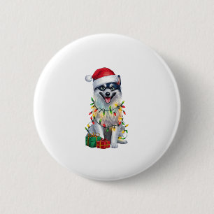 Badge Rond 5 Cm Feu de Noël Feu de Noël Feu de Chien Finlandais Fe