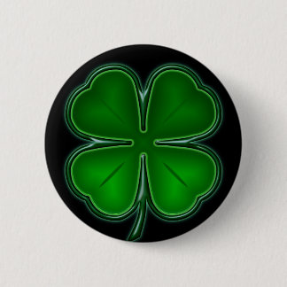 Badge Rond 5 Cm Feuille 4 sur le dos de noir