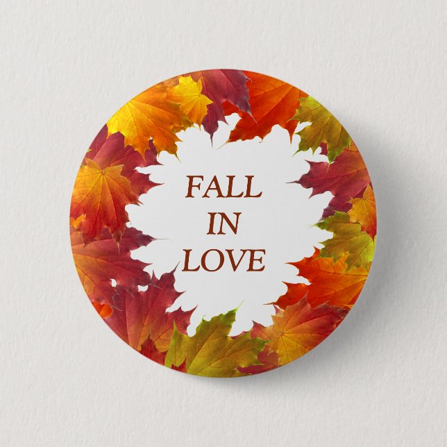 Badge Rond 5 Cm Feuille d'automne (Devant)