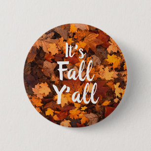 Badge Rond 5 Cm Feuille d'automne "c'est automne vous "