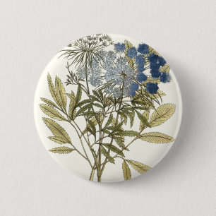 Badge Rond 5 Cm Feuille de dentelle - fleurs et verdure