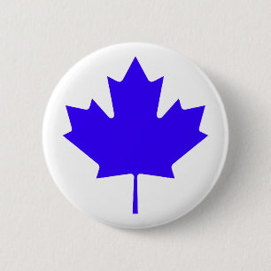 Badge Rond 5 Cm Feuille d'érable BlueTransp les cadeaux de Zazzle