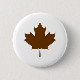 Badge Rond 5 Cm Feuille d'érable BrownTransp les cadeaux de Zazzle
