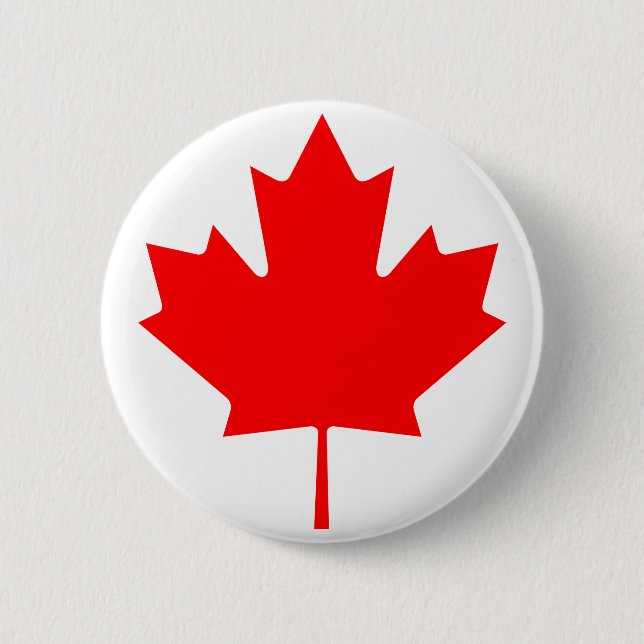 Badge Rond 5 Cm Feuille d'érable canadienne (Devant)