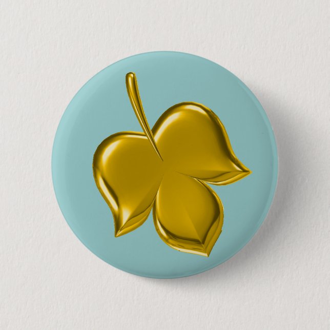BADGE ROND 5 CM FEUILLE D'OR (Devant)