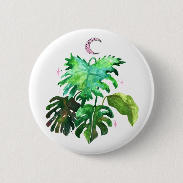 Badge Rond 5 Cm Feuille fendue (Devant)