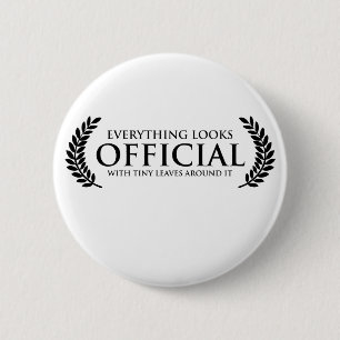 Badge Rond 5 Cm Feuille minuscule officiel