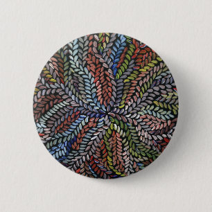 Badge Rond 5 Cm Feuille multicolore de médecine de buisson