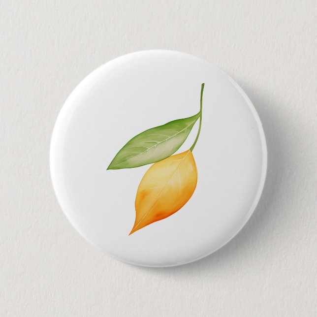 Badge Rond 5 Cm Feuille orange (Devant)