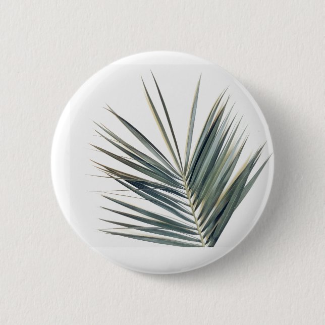 Badge Rond 5 Cm Feuille verte pâle (Devant)