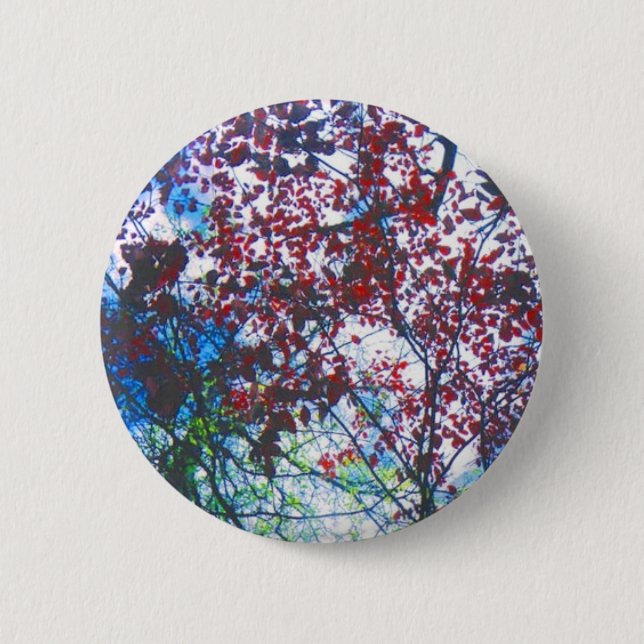 Badge Rond 5 Cm Feuilles automnales (Devant)